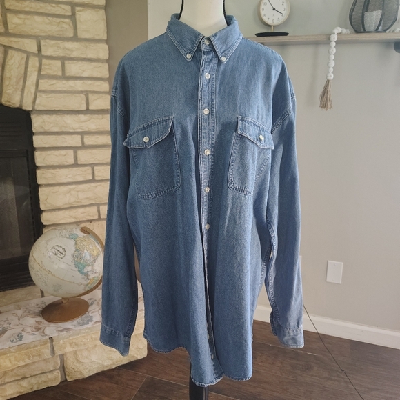 Croft & Barrow  Blue Denim Shirt - Picture 1 of 4